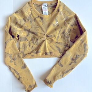 Divided Yellow Camouflage Women's Crop Top